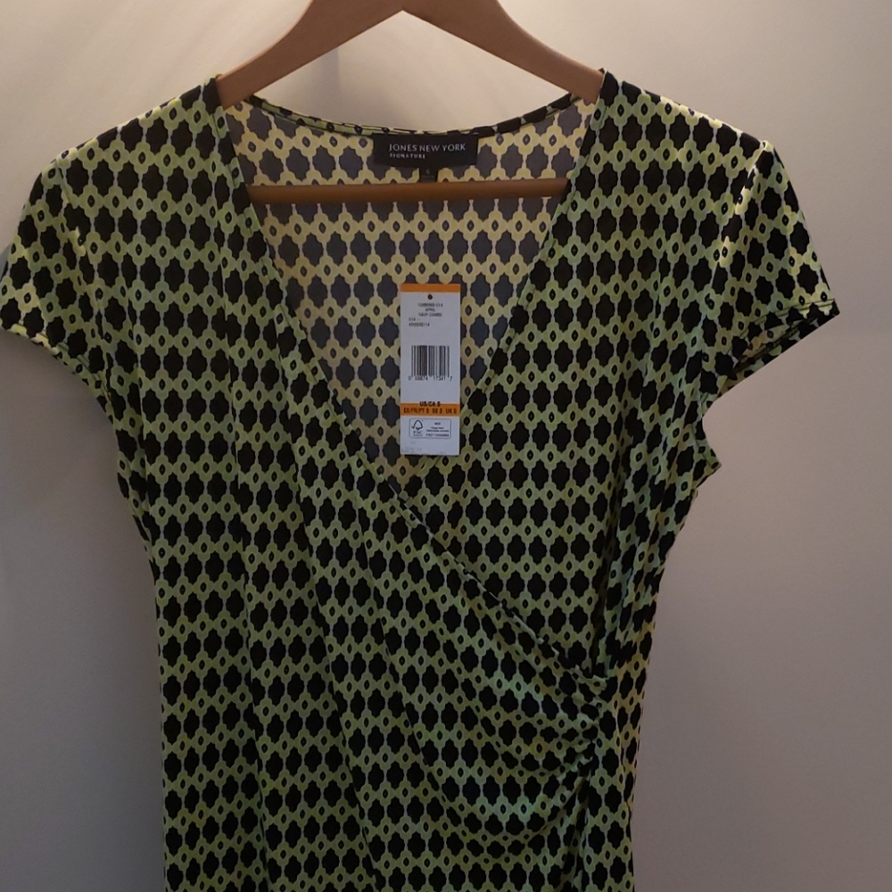 Faux wrap Jones New York signature knee length dre